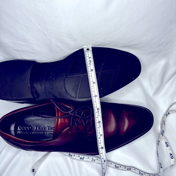 ECCO London Plain Toe Almond Brown Leather Derby Oxford Dress Shoe 9/9.5. EU 43 - Picture 12 of 15
